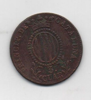 ESPAÑA ISABEL II DEL AÑO 1845 DE 3 QUARTOS